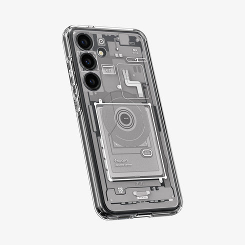 ACS07294 - Galaxy S24 Ultra Case Ultra Hybrid Zero One in Zero One White showing the back